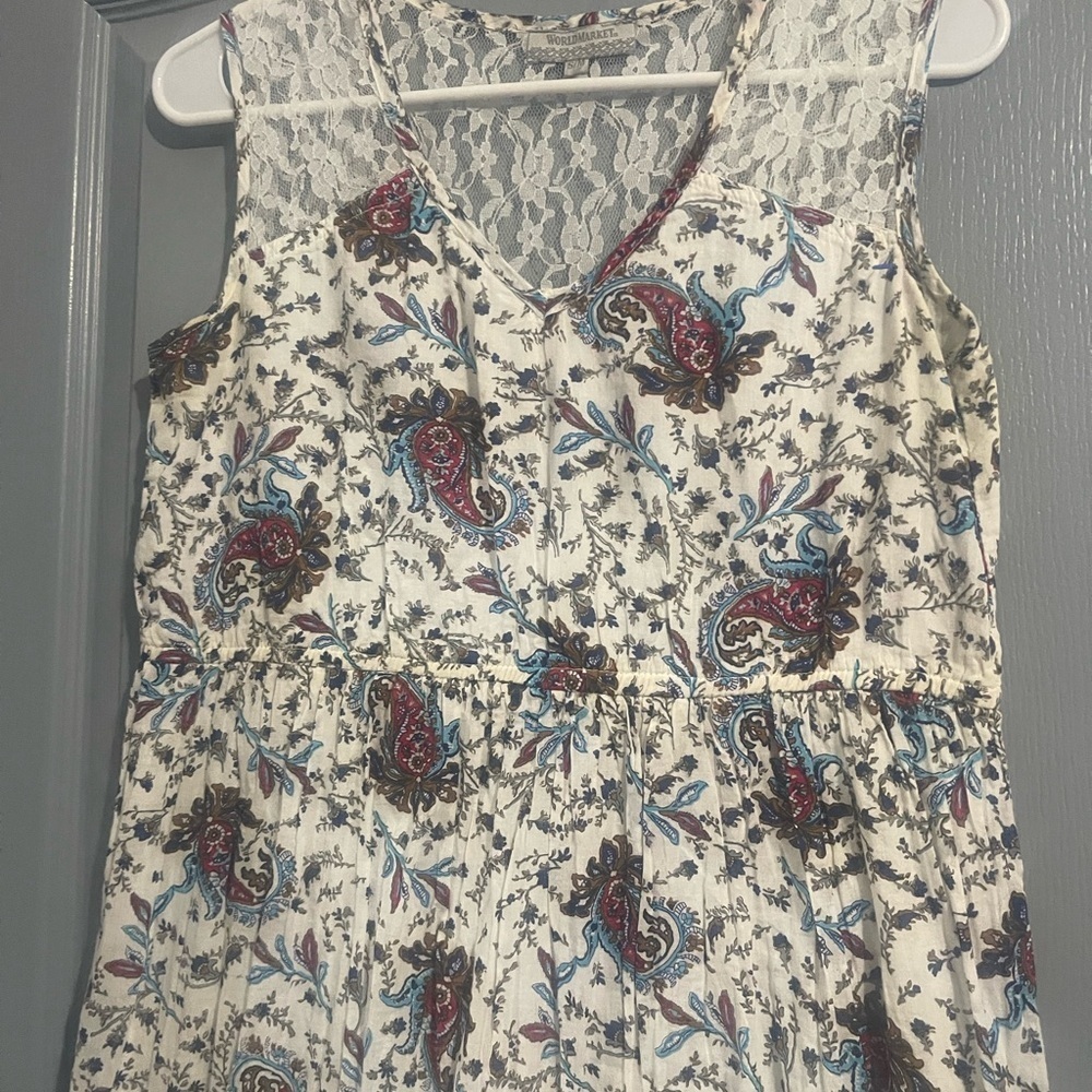 World Market Sleeveless V-Neck Sundress S/m 100% cotton - Picture 3 of 7